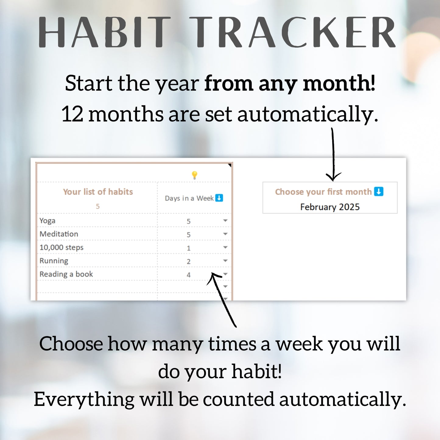 Annual Habit Tracker - Spreadsheet Template for Google Sheets