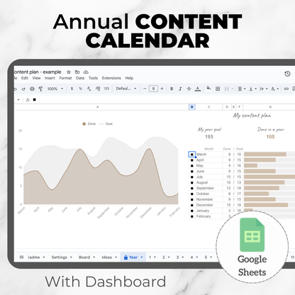 12-Month Social Media Content & Feed Planner – Google Sheets