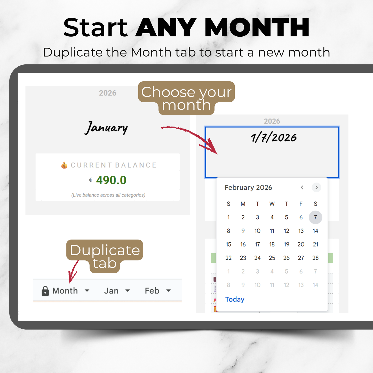 Simple Monthly Budget Spreadsheet for Google Sheets | Income & Expense Tracker