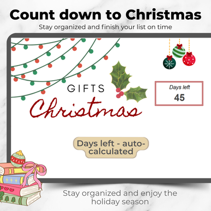 Christmas Gift Tracker Template - Google Sheets Planner for Gifts, Budget & Delivery