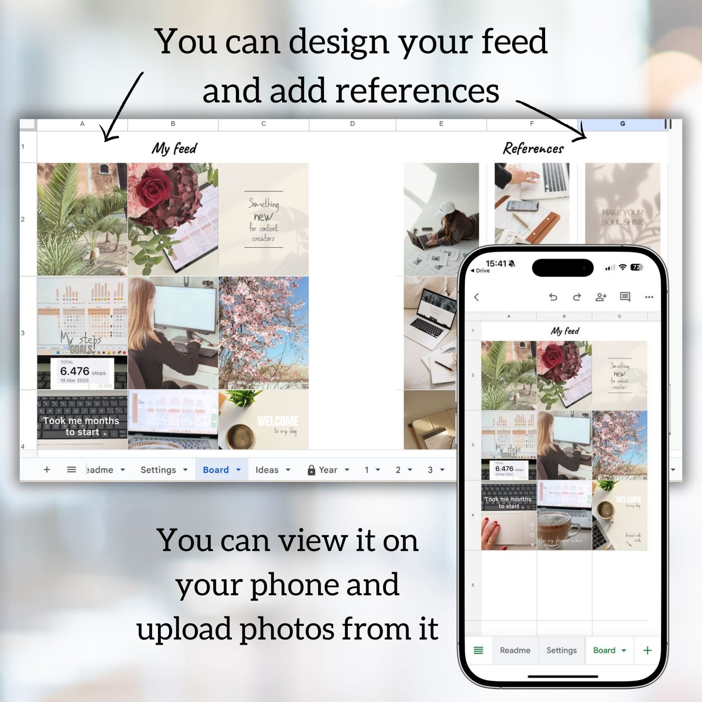 12-Month Social Media Content & Feed Planner – Google Sheets
