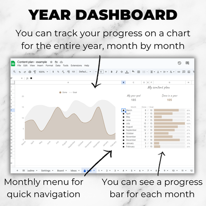 12-Month Social Media Content & Feed Planner – Google Sheets