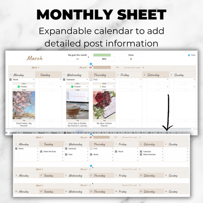12-Month Social Media Content & Feed Planner – Google Sheets